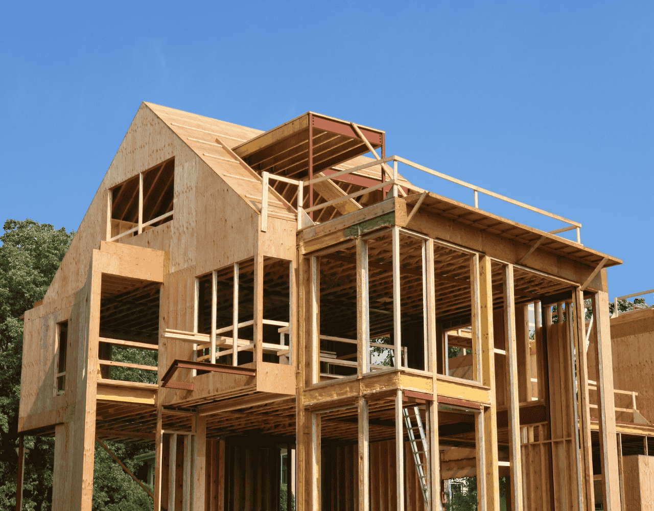 Riley Brothers wooden house being constructed with timber framing in Hawke’s Bay